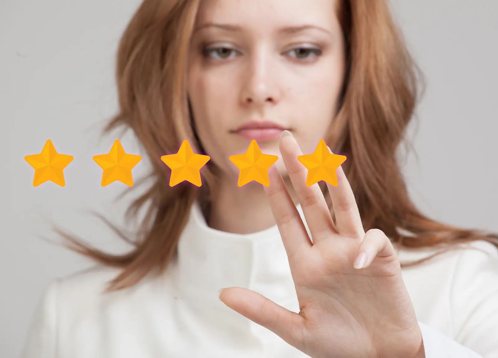 Customer giving a five-star rating