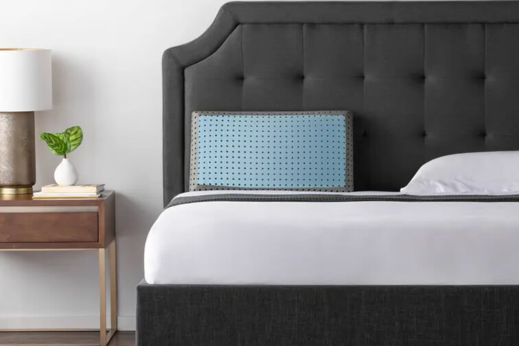 Cooling pillow on a made bed