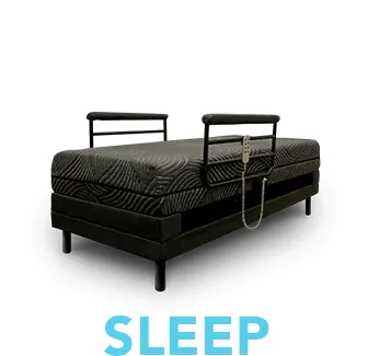 Independence Bed lowered flat to the sleep position